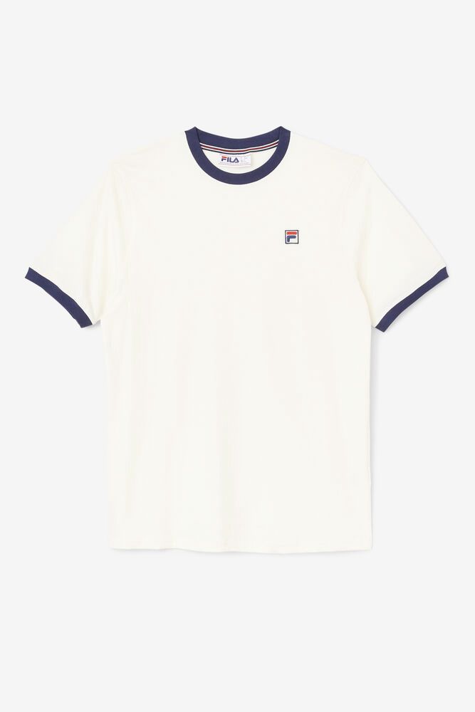 Fila Marconi Ringer White T-Shirt Mens - NZ 26894-DIPZ